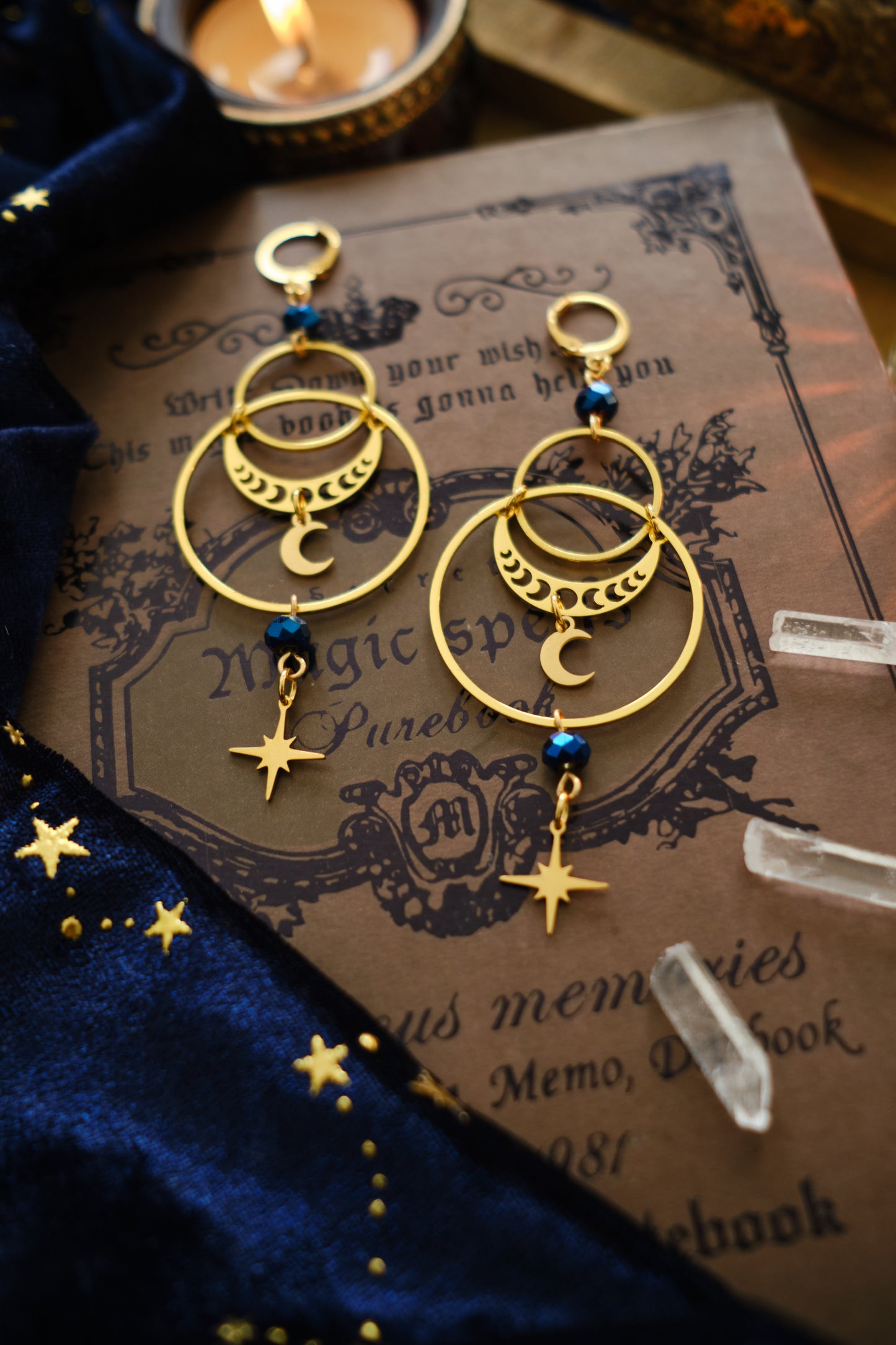 Pendientes Celestiales de Fases Lunares .