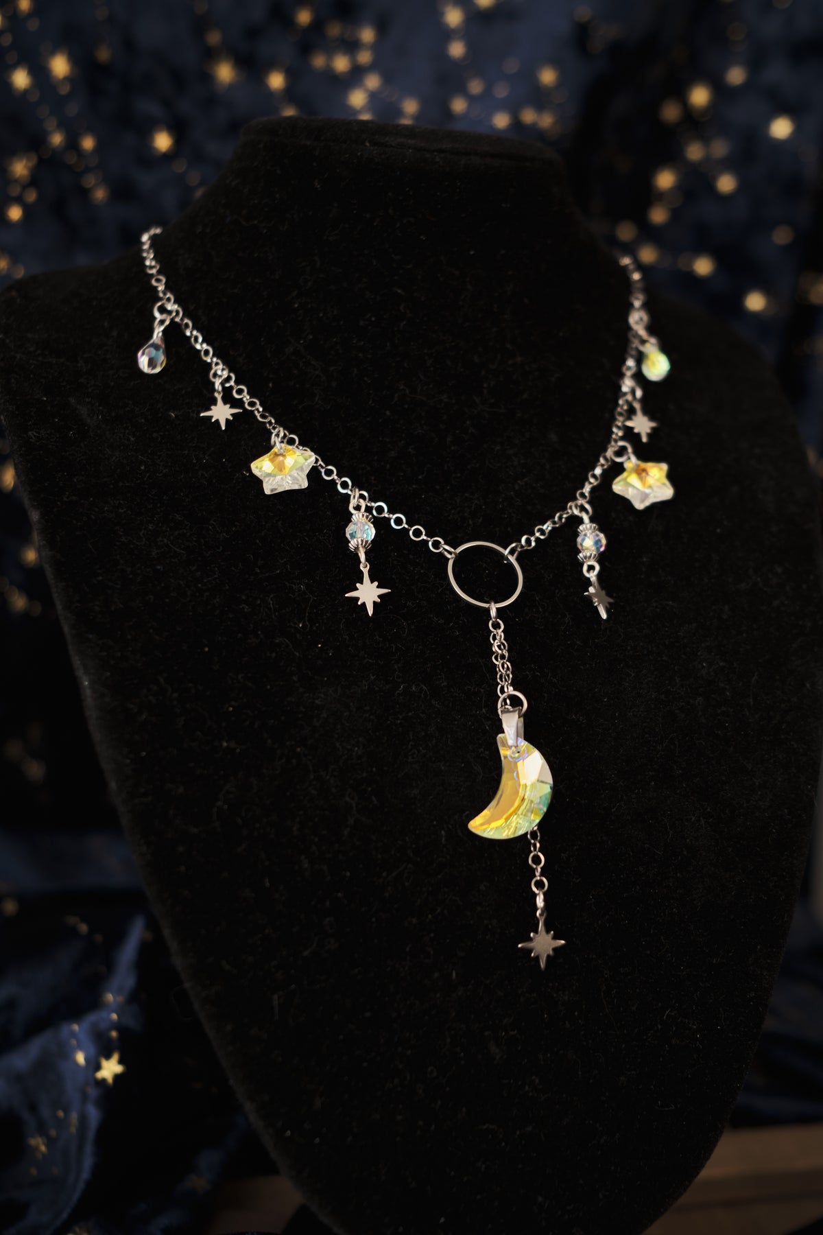 Collar Starfall, Gargantilla de Luna y Estrellas