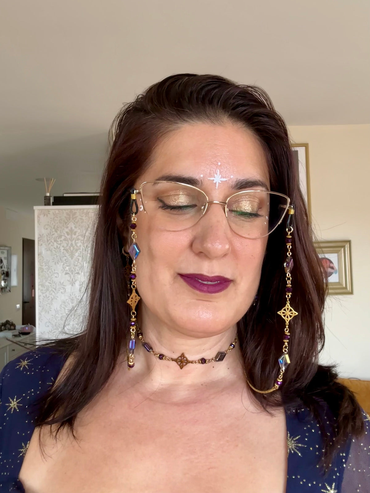 Cadena para Gafas Whimsigoth con Nudo de Bruja