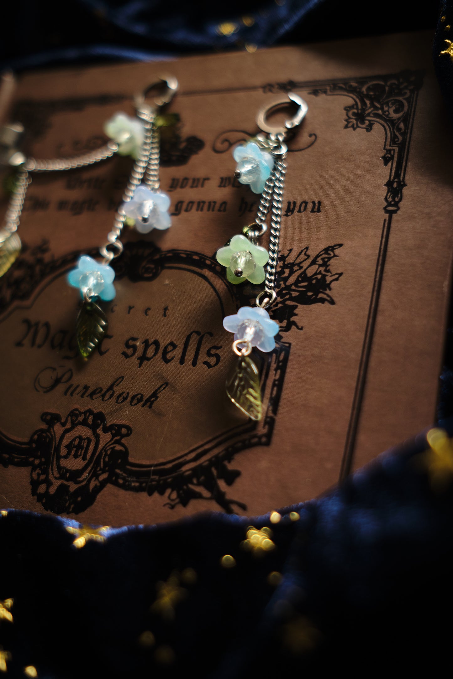 Pendientes de Flores y Cadenitas con Ear Cuff