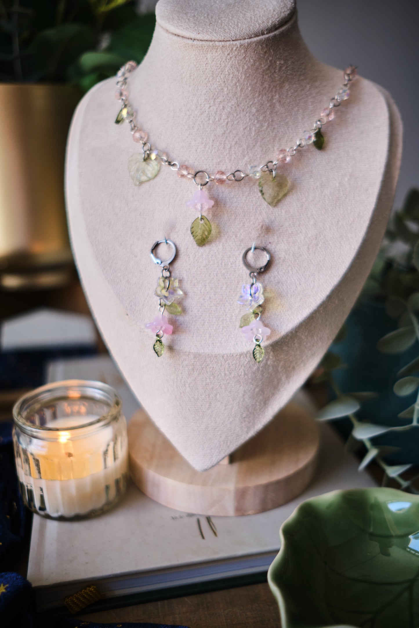 Pendientes Fairycore de Flores y Hojas