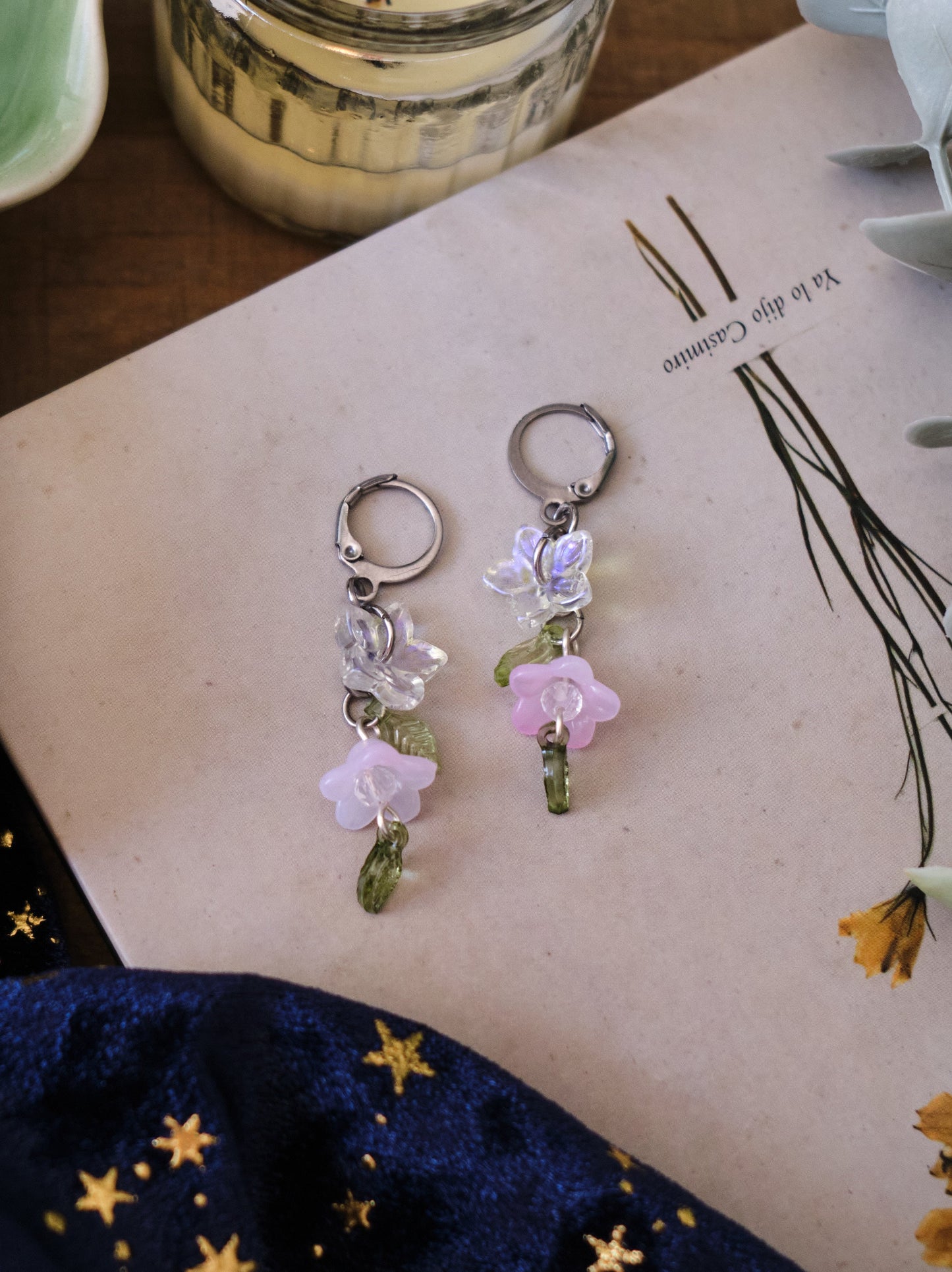 Pendientes Fairycore de Flores y Hojas