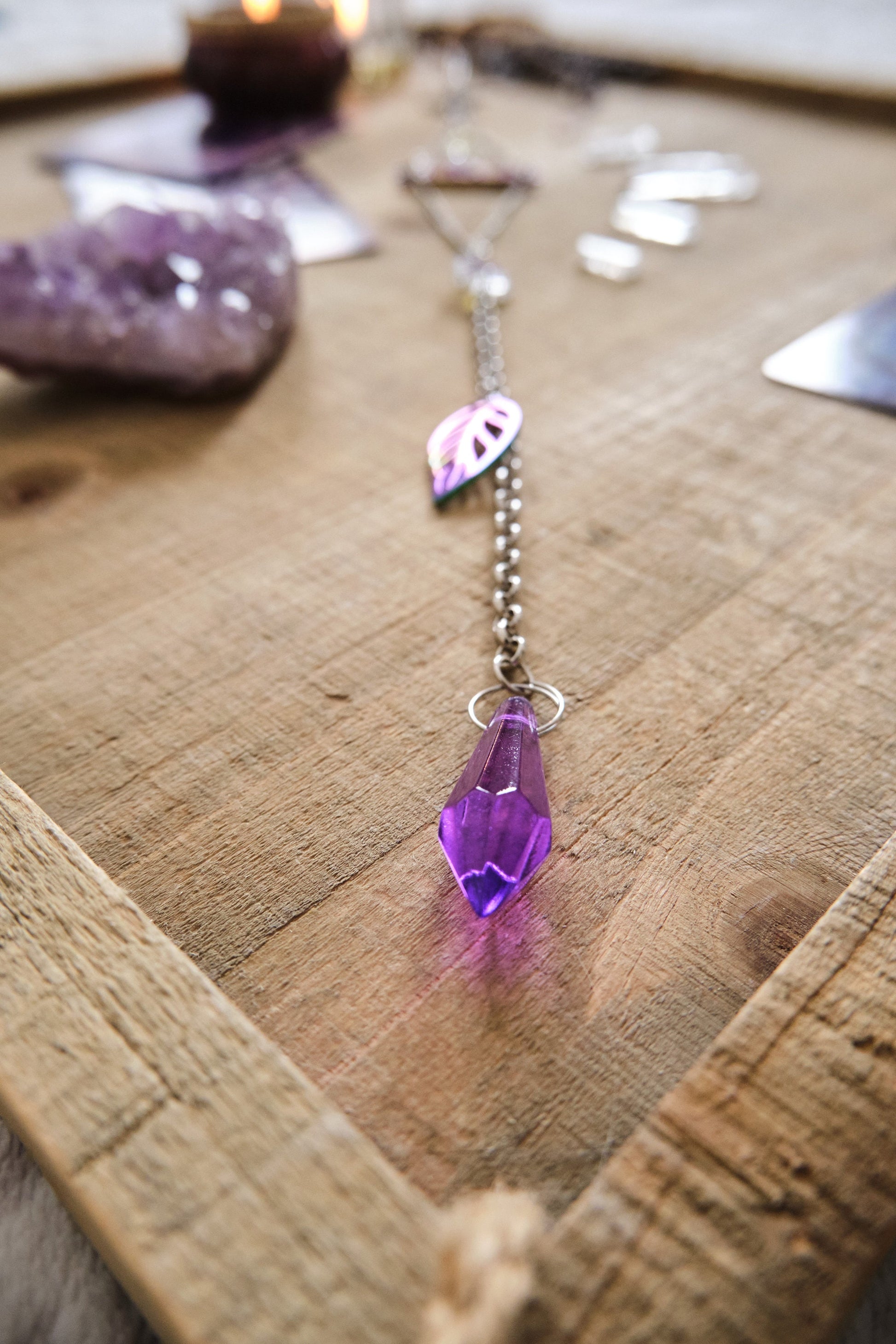 Silver and Purple Moon Suncatcher, Celestial Window Prism, Rainbow Maker