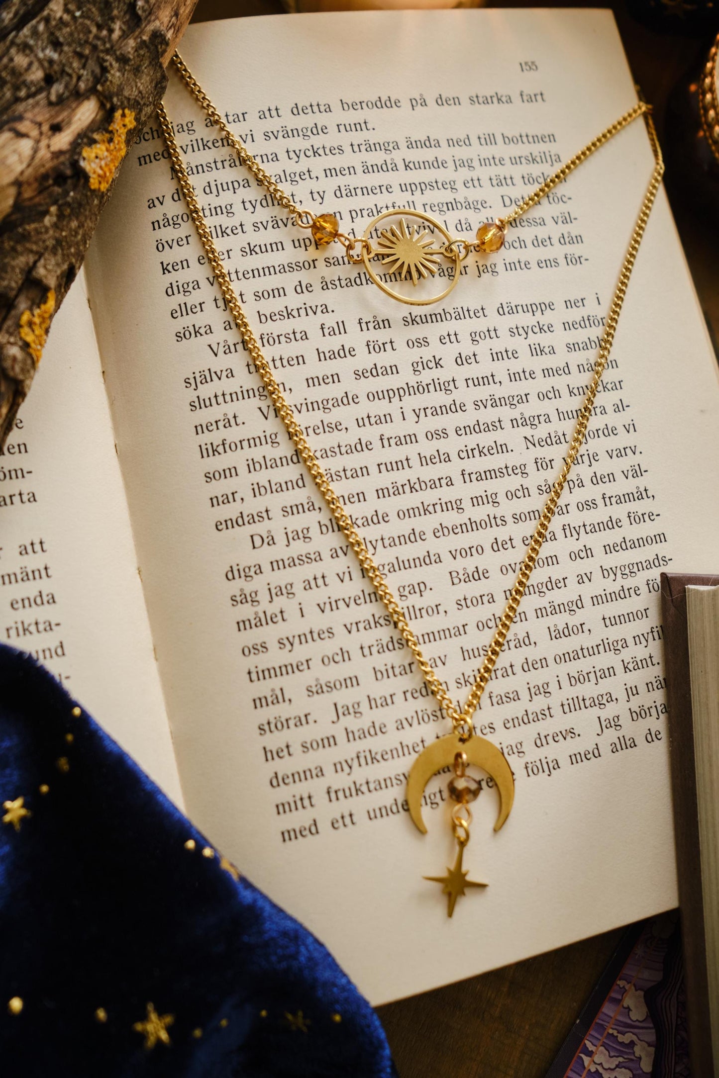 Celestial Choker Necklace, Witchy Moon and Star Jewelry, Whimsigoth Style