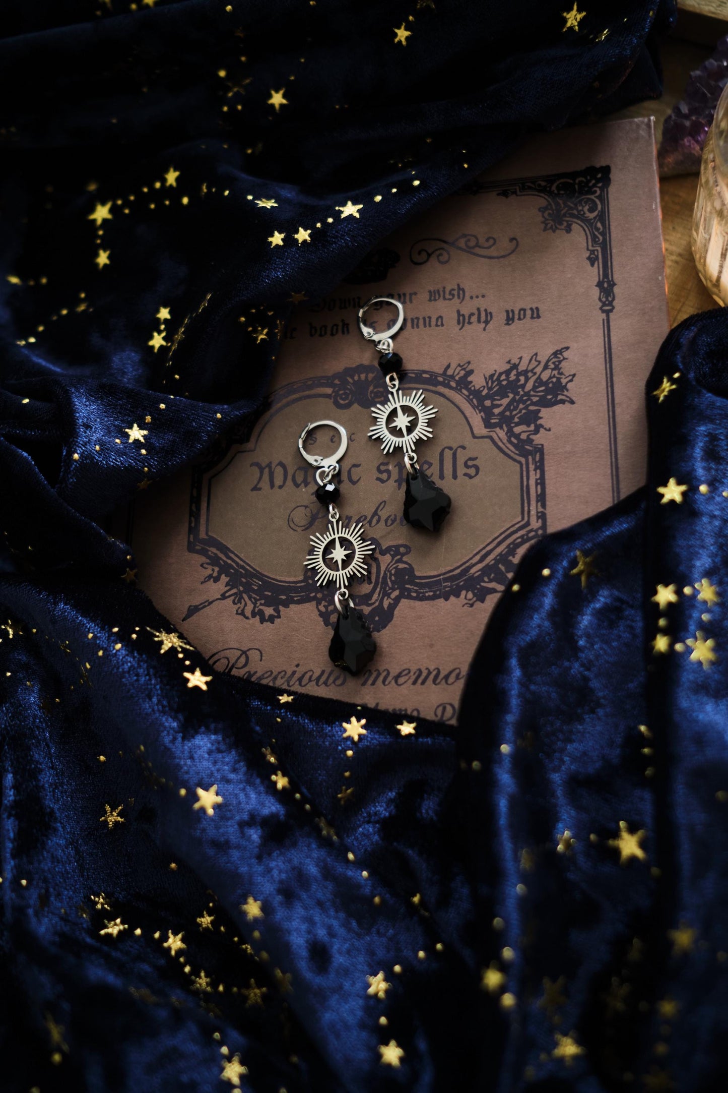 Mystical Bridal Earrings, Pearly White Celestial Whimsigoth Style Jewelry