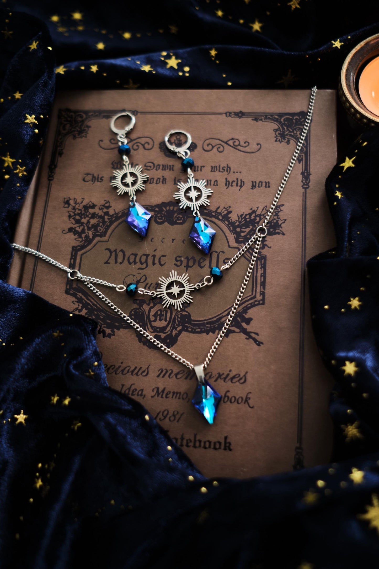 Mystical Bridal Earrings, Pearly White Celestial Whimsigoth Style Jewelry