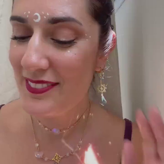 Mystical Bridal Earrings, Pearly White Celestial Whimsigoth Style Jewelry