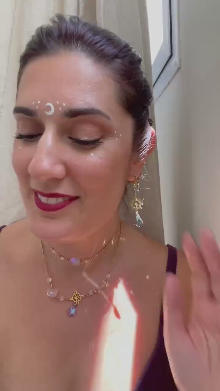 Mystical Bridal Earrings, Pearly White Celestial Whimsigoth Style Jewelry