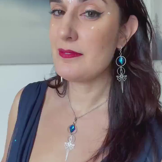 Medieval Fantasy Sword Necklace, Romantasy inspired Celestial Jewelry