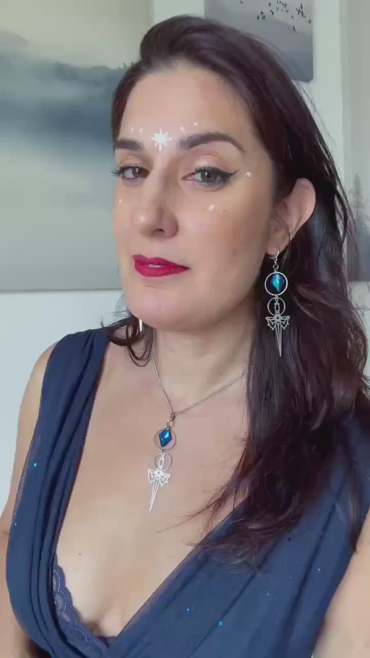 Medieval Fantasy Sword Necklace, Romantasy inspired Celestial Jewelry